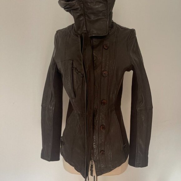 Free People Nicholas K Revised Brock Jacket brown leather jacket/size S - Picture 11 of 15
